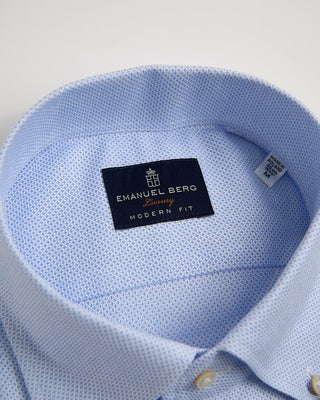 Emanuel Berg Giro Englese Premium 1 Piece Collar Shirt Light Blue 1255