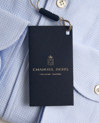 Emanuel Berg Giro Englese Premium 1 Piece Collar Shirt Light Blue 1256