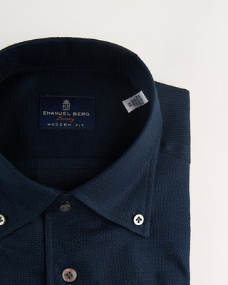 Emanuel Berg Giro Englese Premium 1 Piece Collar Shirt Navy 3 1492