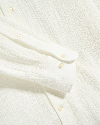 Emanuel Berg Seersucker Solid Casual Sartorial Shirt White 6 9677