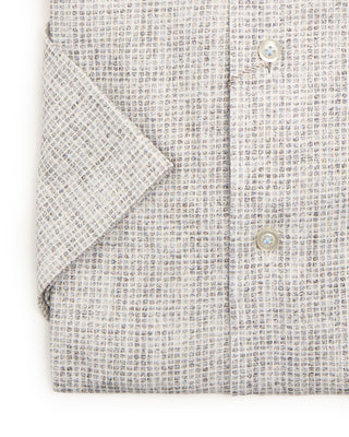 Emanuel Berg Short Sleeve Jersey Knit Modern Fit Shirt Light Grey 1 8465
