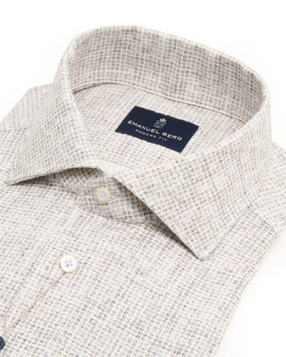 Emanuel Berg Short Sleeve Jersey Knit Modern Fit Shirt Light Grey 6 8513