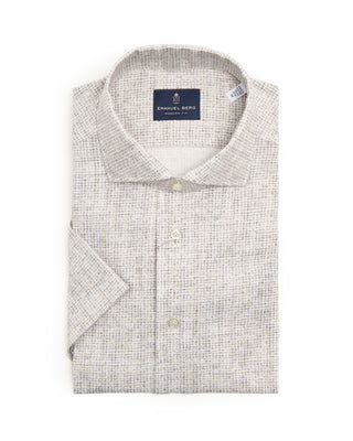 Emanuel Berg Short Sleeve Jersey Knit Modern Fit Shirt Light Grey 8466