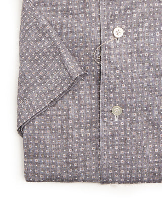 Emanuel Berg Short Sleeve Jersey Knit Modern Fit Shirt Light Grey 1 8473