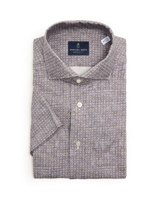 Emanuel Berg Short Sleeve Jersey Knit Modern Fit Shirt Light Grey 2 8474