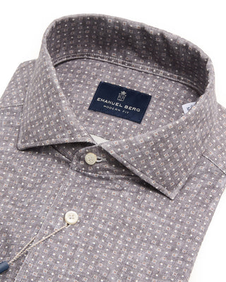 Emanuel Berg Short Sleeve Jersey Knit Modern Fit Shirt Light Grey 4 8511