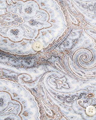 Emanuel Berg Cotton Luxe Dobby Print Shirt Light Blue 4 8524
