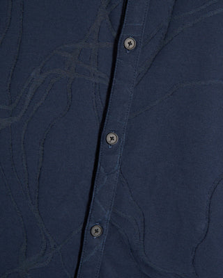 John Varvatos Elio Ss Tangled Lines Shirt Navy 6 9251