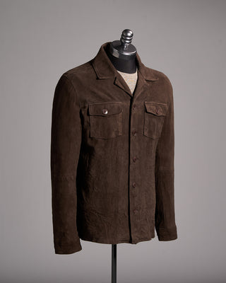 John Varvatos Jesse Leather Shirt Jacket Espresso 6 9987