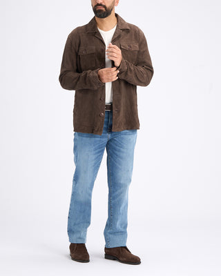 John Varvatos Jesse Leather Shirt Jacket Espresso 15 10909
