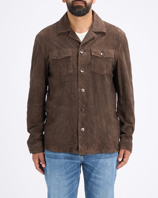 John Varvatos Jesse Leather Shirt Jacket Espresso 7 10904
