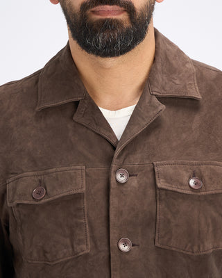 John Varvatos Jesse Leather Shirt Jacket Espresso 8 10908
