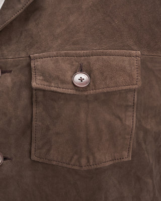 John Varvatos Jesse Leather Shirt Jacket Espresso 9 10907