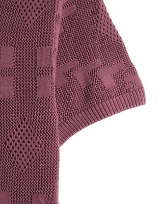 John Varvatos Corso Ss Crochet Polo Mauve 6 9224