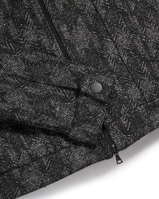 John Varvatos Variegated Herringbone Fleece Lined Jacket Black 4 6063