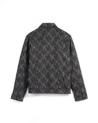 John Varvatos Variegated Herringbone Fleece Lined Jacket Black 6 6064