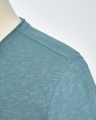 John Varvatos Miles Slub V Neck T Shirt Teal 1663
