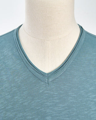 John Varvatos Miles Slub V Neck T Shirt Teal 1664