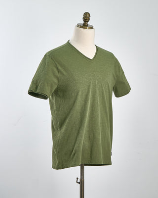 John Varvatos Miles Slub V Neck T Shirt Olive 1649