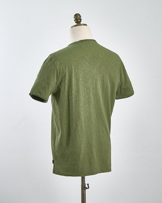 John Varvatos Miles Slub V Neck T Shirt Olive 1650