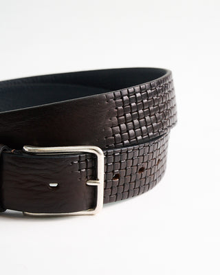 Veneta Cinture Textured Pattern Casual Leather Belt Brown 