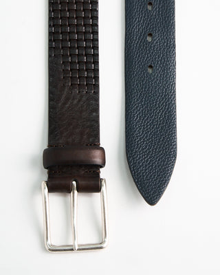 Veneta Cinture Textured Pattern Casual Leather Belt Brown  4