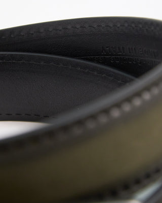 Veneta Cinture Stamped And Burnished Leather Casual Belt Olive 1 3