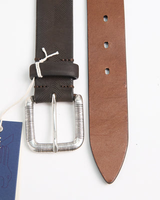 Veneta Cinture Laser Cut Casual Leather Belt Brown 1 3