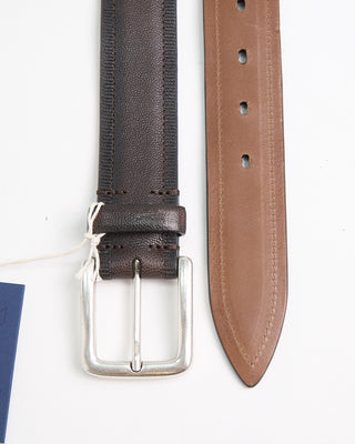 Veneta Cinture Embossed Pebbled Casual Leather Belt Brown 1