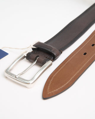 Veneta Cinture Embossed Pebbled Casual Leather Belt Brown 1 1