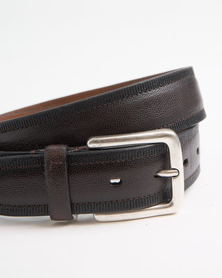 Veneta Cinture Embossed Pebbled Casual Leather Belt Brown 1 3