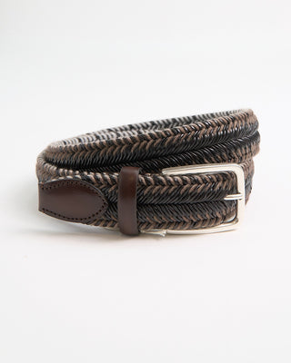 Veneta Cinture Leather And Cotton Stretch Belt Brown 1 2