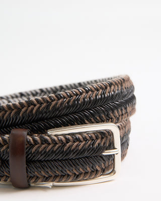 Veneta Cinture Leather And Cotton Stretch Belt Brown 1 3