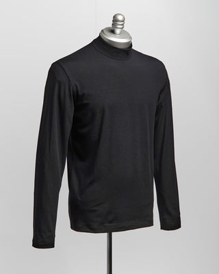 01M Phil Petter Premium Jersey Mock Neck Shirt Black  1