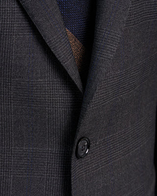 Tagliatore Super 130s Virgin Wool Grey And Blue Check Suit Grey  3