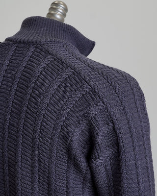 Phil Petter Quarter Zip High Texture Sweater Gunmetal  4