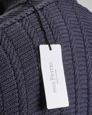 Phil Petter Quarter Zip High Texture Sweater Gunmetal  5