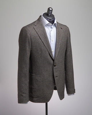 Tagliatore Super Soft Navy And Bordeaux Houndstooth Sport Jacket Navy 