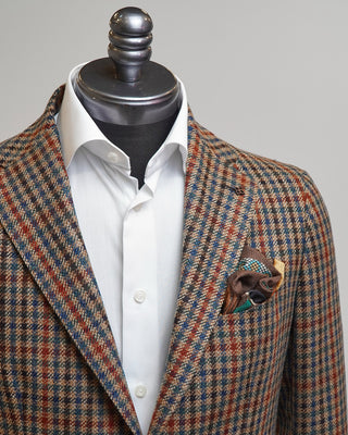 Tagliatore Wool  Cashmere Fall Palette Tweed Gingham Sport Jacket Multi  4