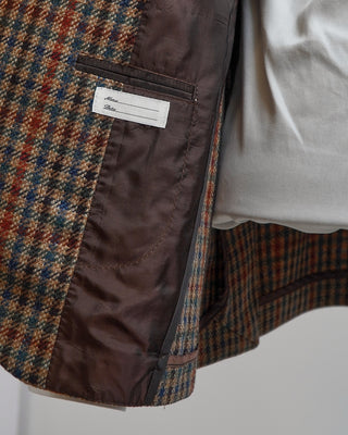Tagliatore Wool  Cashmere Fall Palette Tweed Gingham Sport Jacket Multi  6