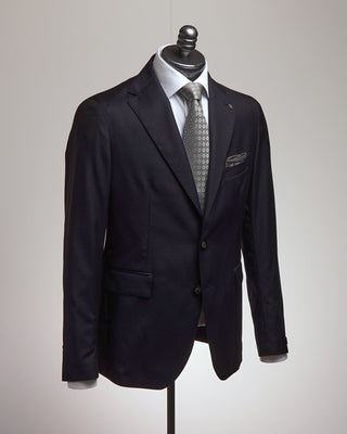 Tagliatore Wool  Silk Textured Navy Soft Suit Navy 