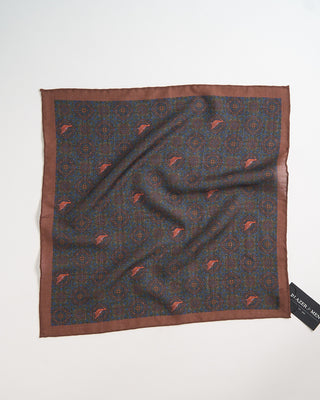 Robert Keyte Artistic Medallion Pattern Pocket Square Coffee 923