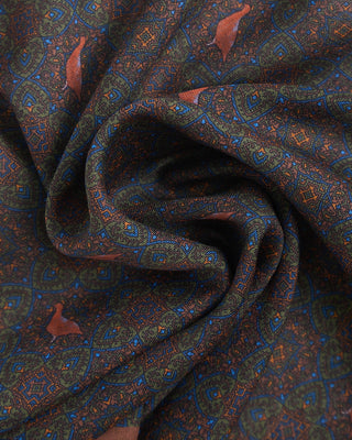 Robert Keyte Artistic Medallion Pattern Pocket Square Coffee 924