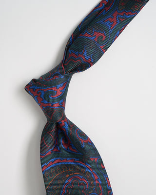 Robert Keyte Silk Paisley Tie Red 1022