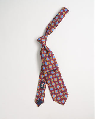 Robert Keyte Silk Mirror Pattern Tie Burgundy 981