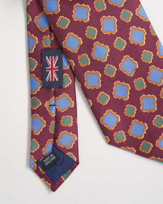 Robert Keyte Silk Mirror Pattern Tie Burgundy 982