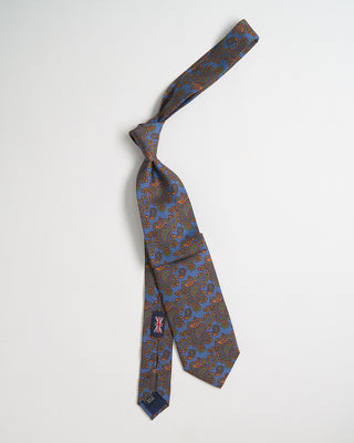 Robert Keyte Silk Paisley Pattern Tie Blue 1026