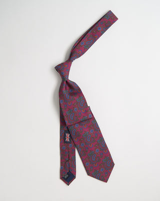Robert Keyte Silk Paisley Pattern Tie Bordeaux 1023