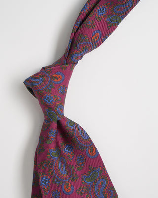 Robert Keyte Silk Paisley Pattern Tie Bordeaux 1025