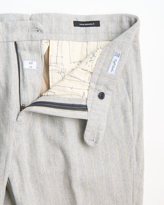 Masons Boston Relaxed Silhouette Stripe Brushed Twill Casual Pants Grey  Tan 0 3
